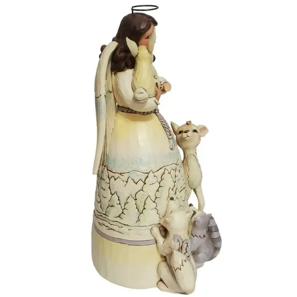 Jim Shore Christmas Angel Peace to All Woodland Animals Deer Fox Racoon Bunny - Picture 8 of 16